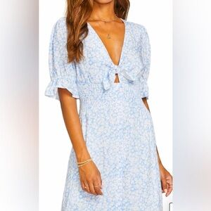 Lost + Wander Light Blue Floral Midi Dress